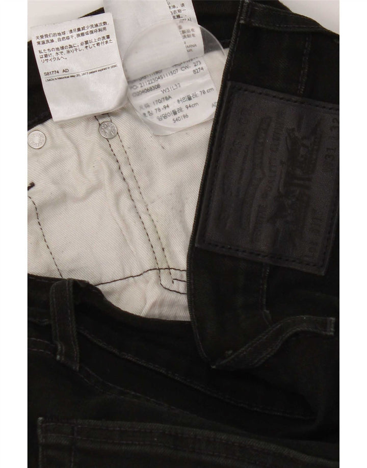 Levi's Hombre 511 Slim Jeans W31 L32 Algodón Negro