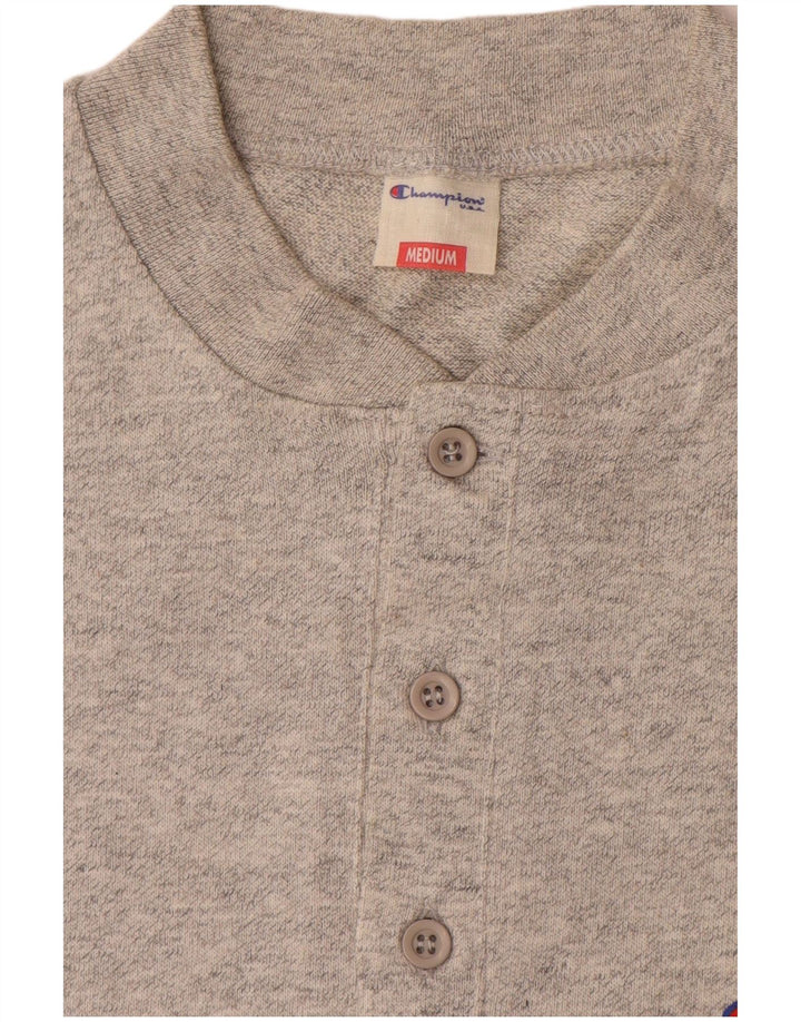 Camiseta Champion Hombre Manga Larga Algodón Gris Medio