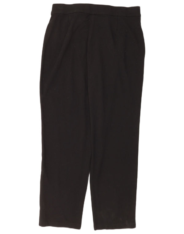 Marks & Spencer Pantalones informales cónicos para mujer UK 40 Large W34 L28 Negro