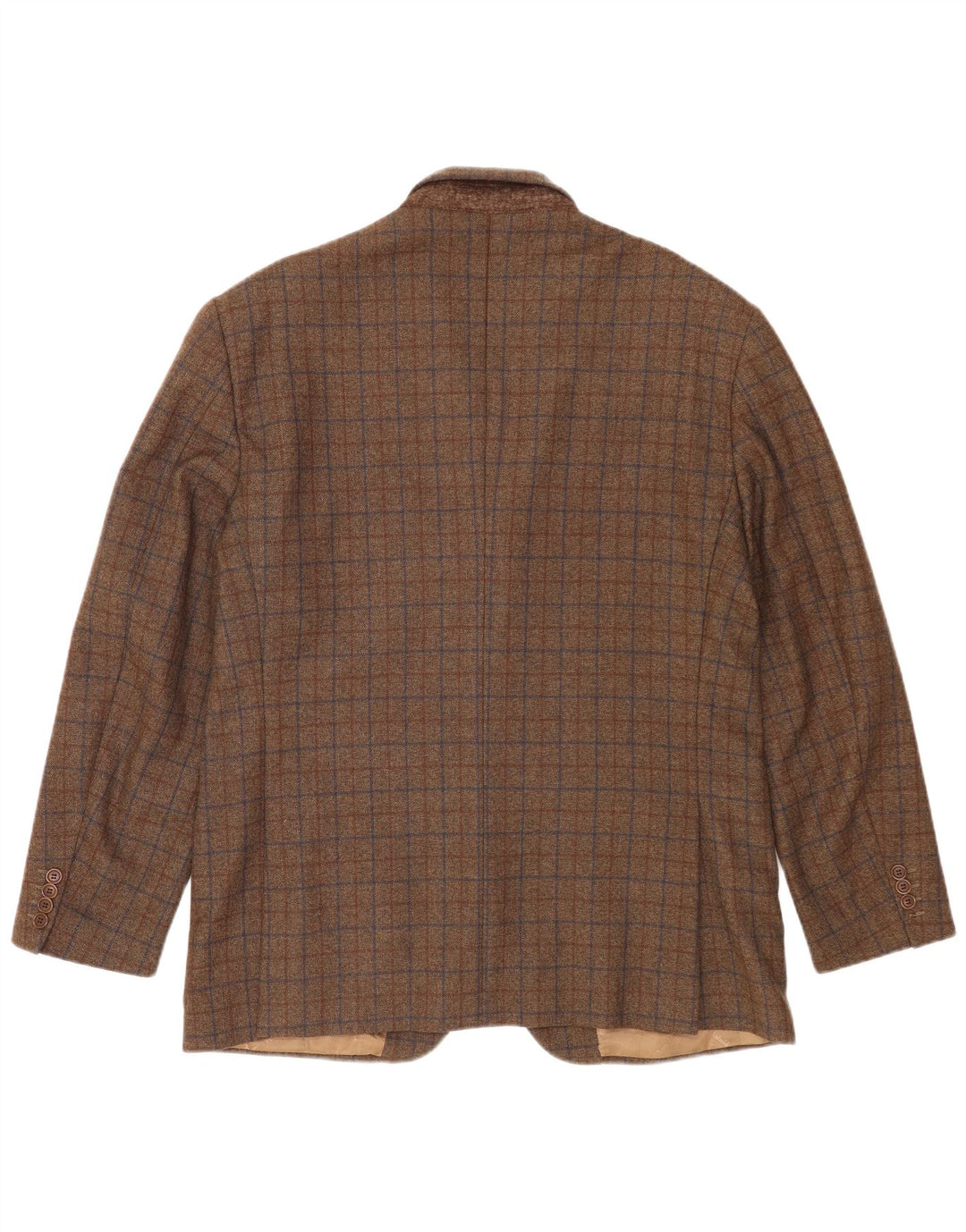 Brooksfield Chaqueta tipo blazer de 3 botones para hombre UK 40 Large Brown Check Wool