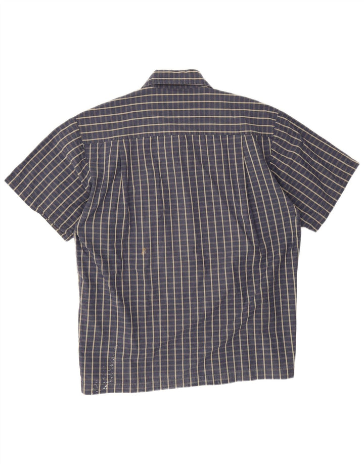 Camisa Dickies Hombre Manga Corta Algodón A Cuadros Azul Marino Mediano