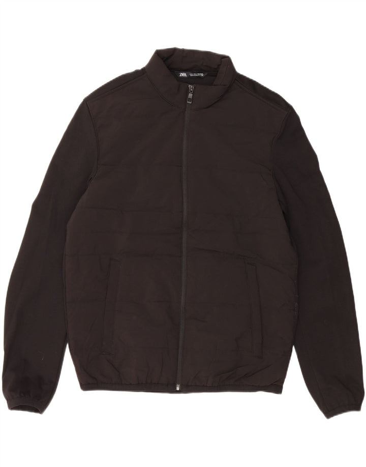ZARA Hombre Chaqueta Acolchada ES 38 Mediana Negro Poliéster