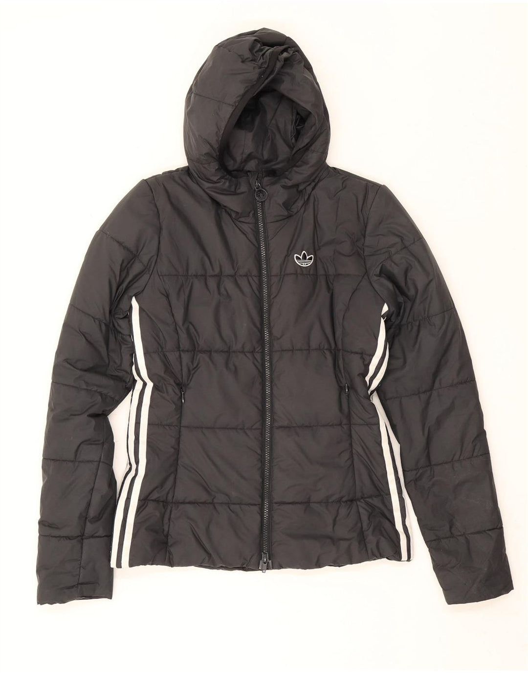 Adidas Chaqueta acolchada con capucha para mujer UK 6 XS Poliéster negro