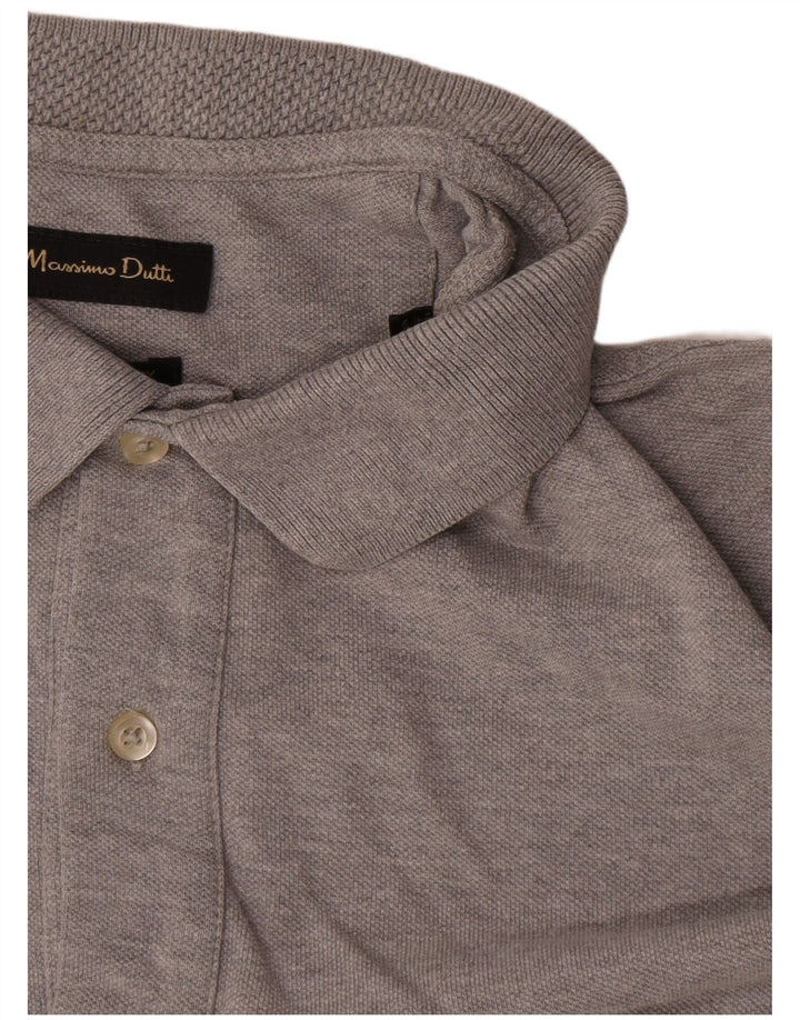 Polo Massimo Dutti Hombre Algodón Moteado Gris Grande