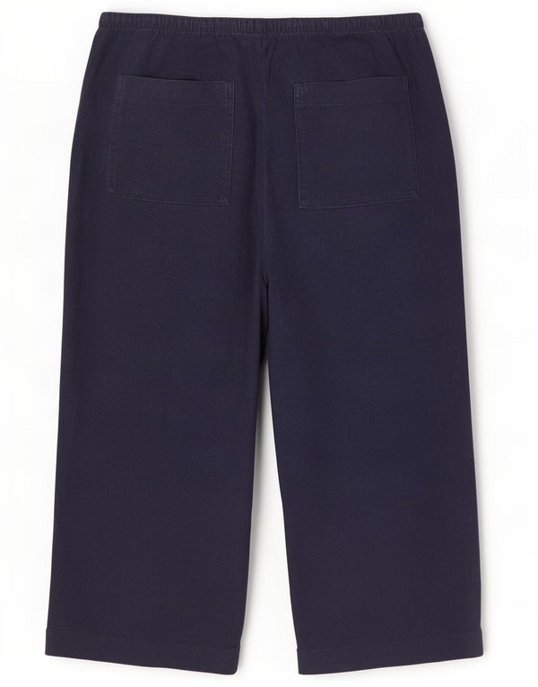 Marks & Spencer Pantalones Capri de Pierna Ancha para Mujer UK 18 XL W38 L20 Azul Marino
