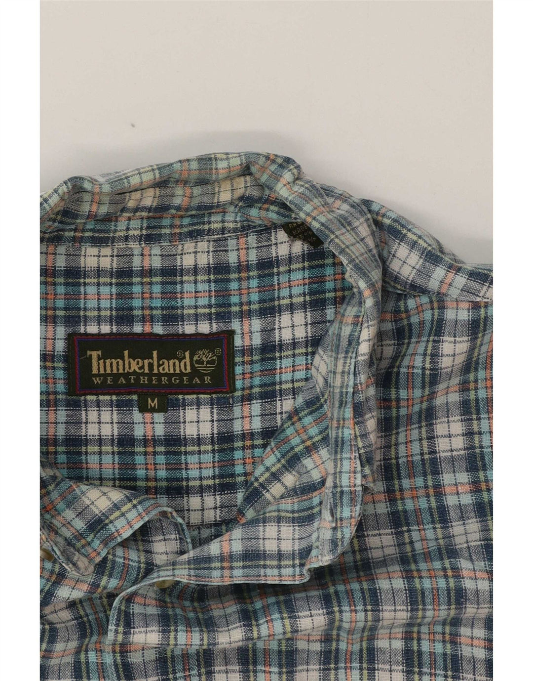Camisa Timberland Hombre Manga Corta Lino A Cuadros Azul Medio