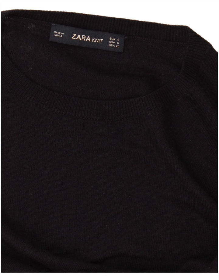 Zara - Jersey de cuello redondo para mujer, talla 40, color negro