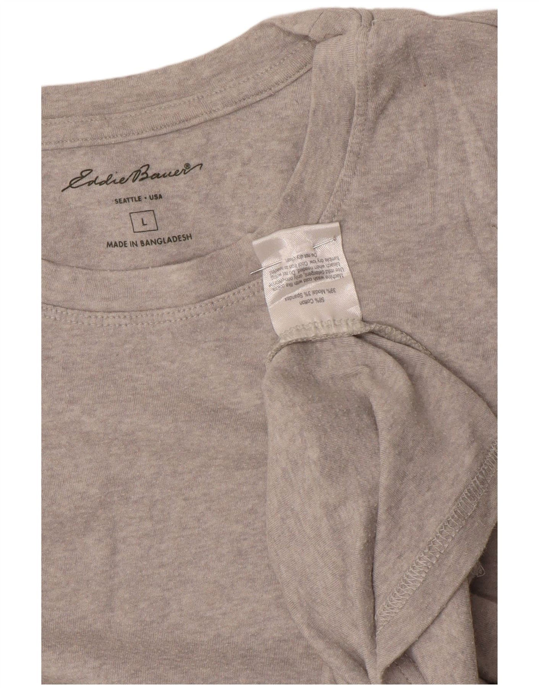 EDDIE BAUER Top de mujer de manga larga UK 14 Grande Gris Algodón