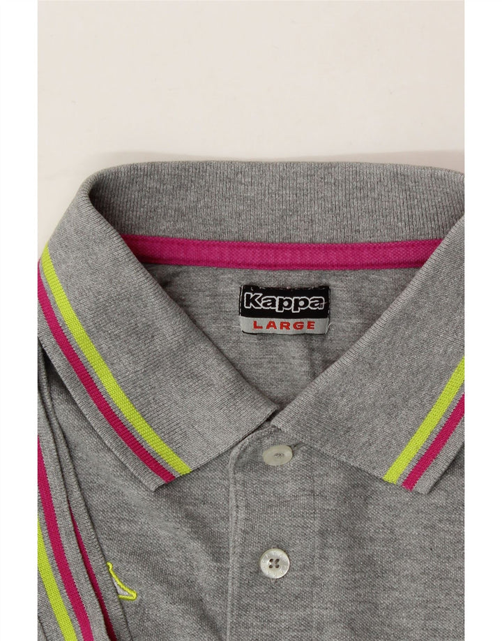 KAPPA Mens Polo Shirt Large Grey Cotton Vintage Kappa and Second-Hand Kappa from Messina Hembry 