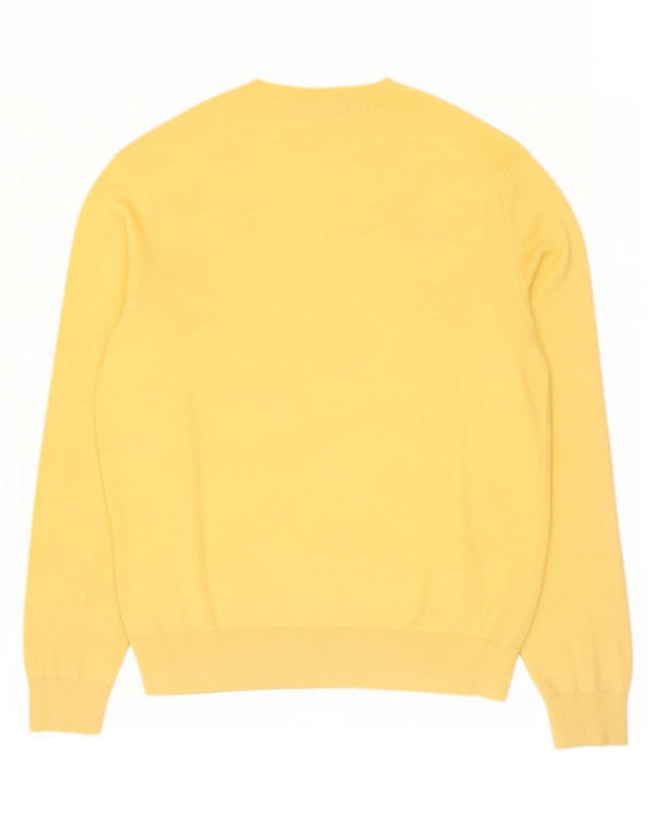 Polo Ralph Lauren - Jersey con cuello en V para hombre, talla grande, algodón amarillo