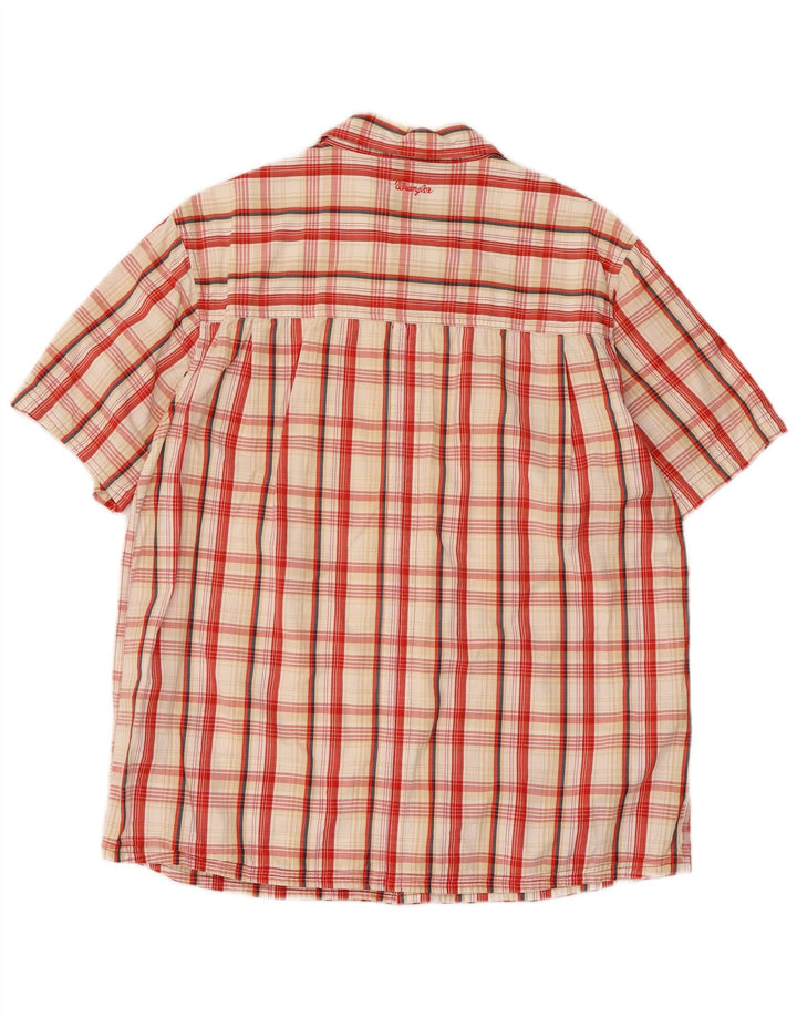 Wrangler Camisa De Manga Corta Para Hombre De Algodón A Cuadros Rojo Medio