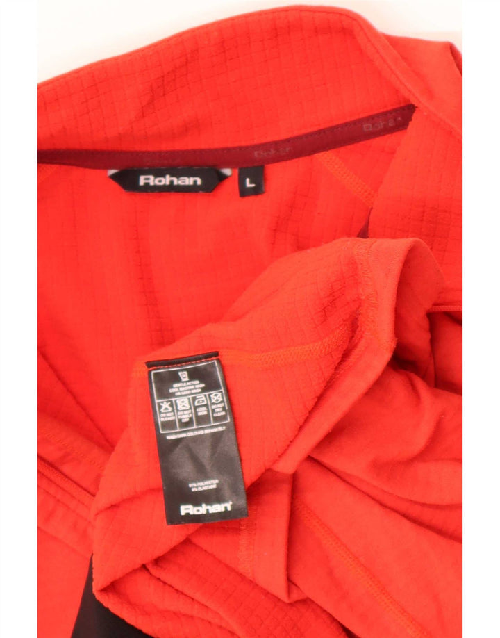 Rohan Mens Zip Neck Jersey Chándal Top Grande Poliéster Rojo