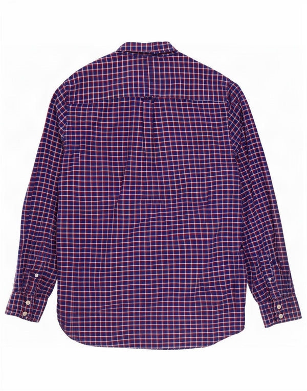 Crew Clothing Camisa de franela de ajuste clásico para hombre Algodón a cuadros azul marino mediano