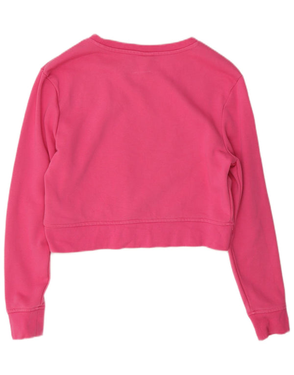Kappa Mujer Crop Graphic Sudadera Jumper UK 10 Small Pink