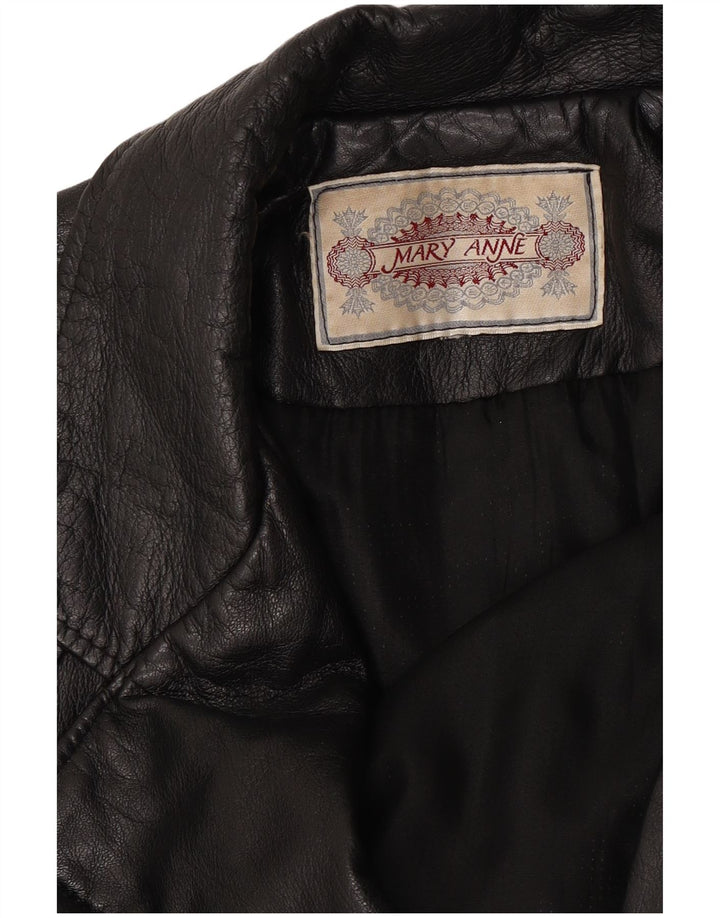 Mary Anne Chaqueta de cuero para mujer UK 40 XL Negro