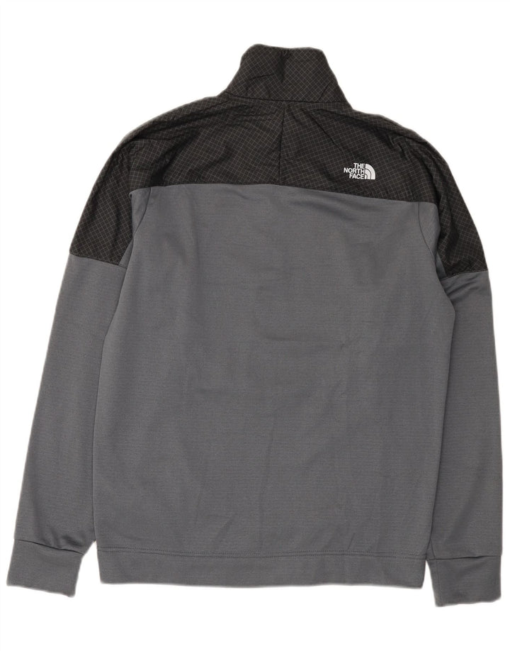 The North Face Sudadera con gráfico gráfico para hombre, jersey pequeño en bloques de color gris