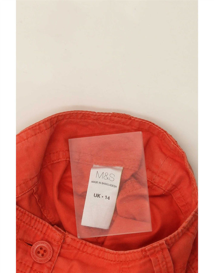 Marks & Spencer Pantalones cortos tipo cargo para mujer UK 14 Large W34 Algodón naranja