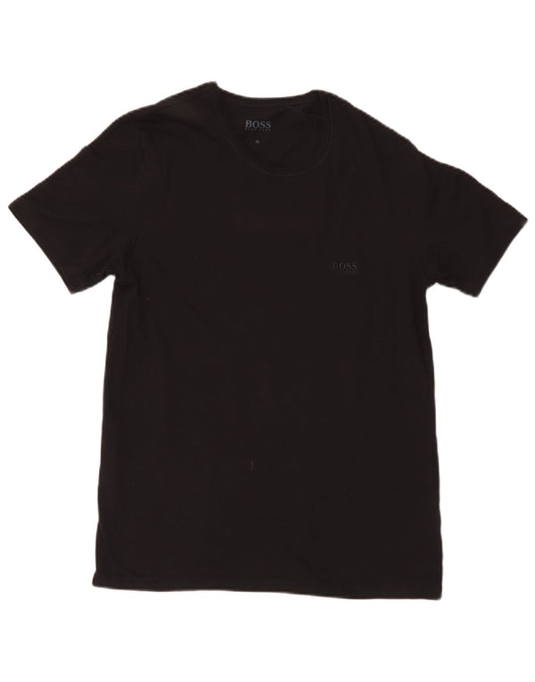 Hugo Boss Hombre Camiseta Top Medium Negro Algodón