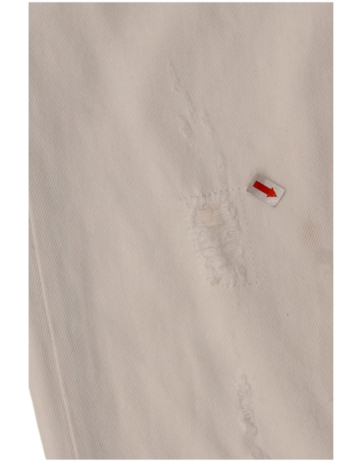 TOMMY HILFIGER Vaqueros rectos desgastados para mujer W29 L28 Algodón blanco