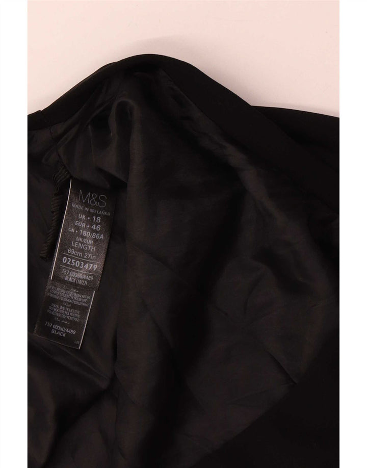 Marks & Spencer Falda Acampanada para Mujer UK 18 XL W38 Poliéster Negro