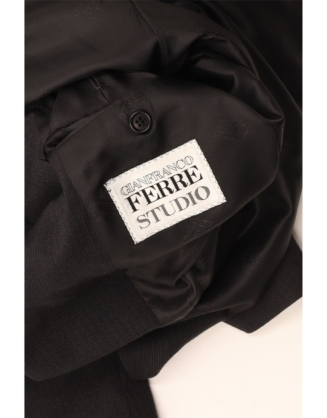 GIANFRANCO FERRE Chaqueta tipo blazer de 3 botones para hombre UK 38 Mediana negra a rayas