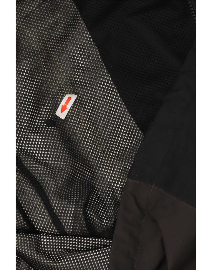 Jack Wolfskin Chaqueta impermeable con capucha para mujer Reino Unido 12/14 Marrón medio Colorblock