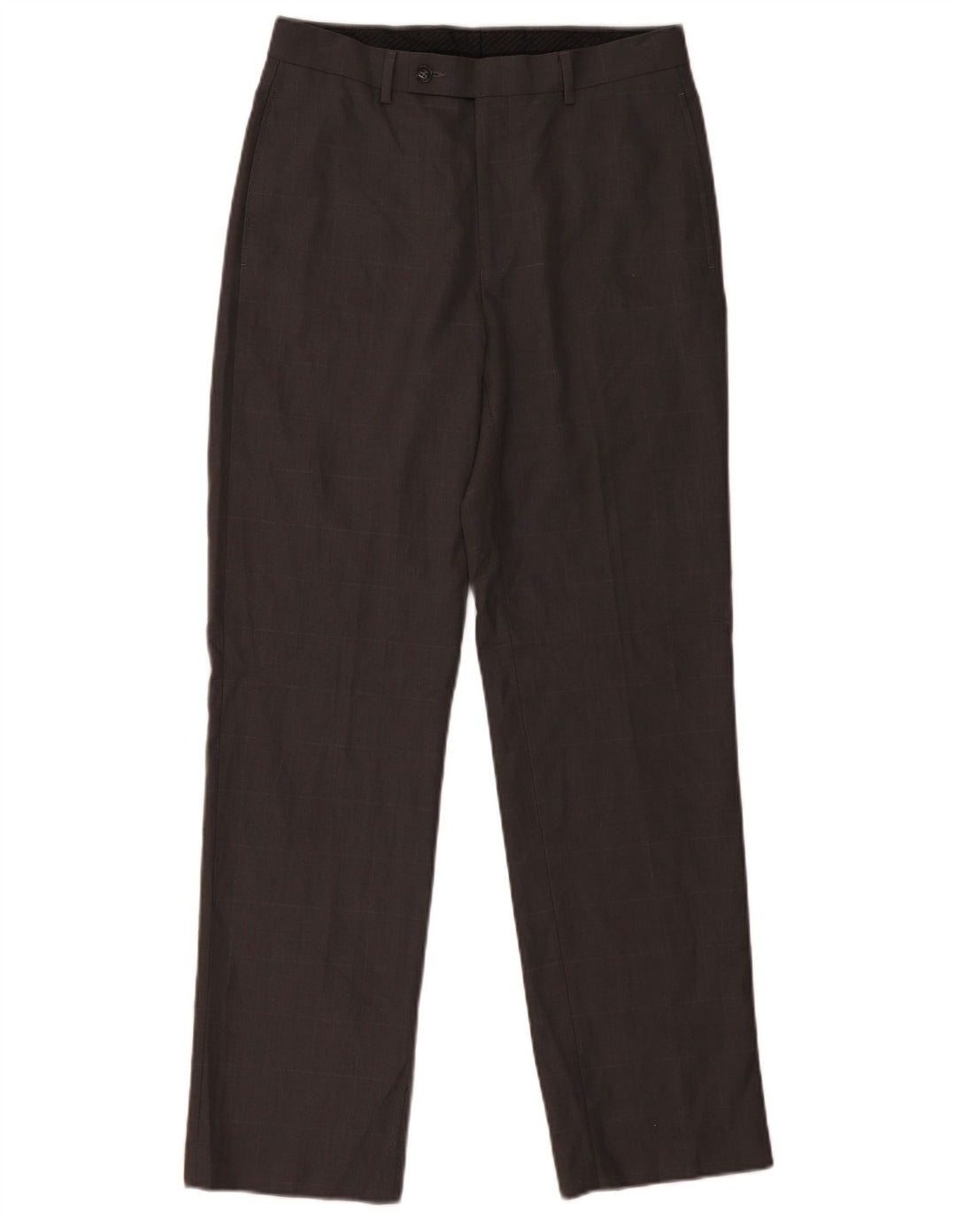 CALVIN KLEIN Pantalón de traje recto para hombre W30 L32 Poliéster a cuadros gris