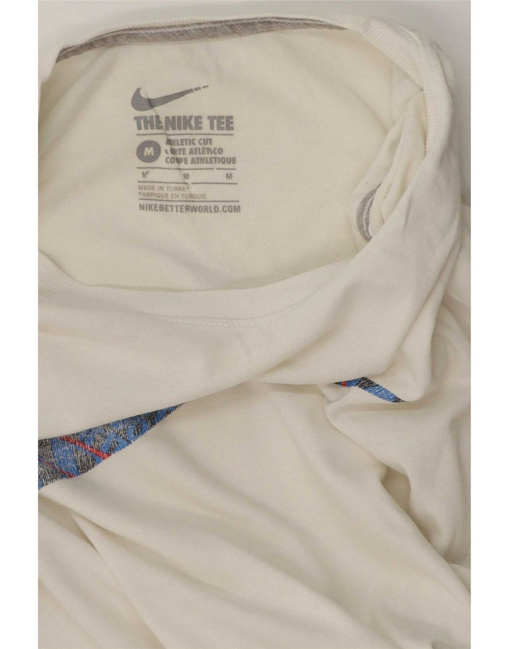 Nike Camiseta con gráfico de corte atlético para hombre, talla mediana, blanca