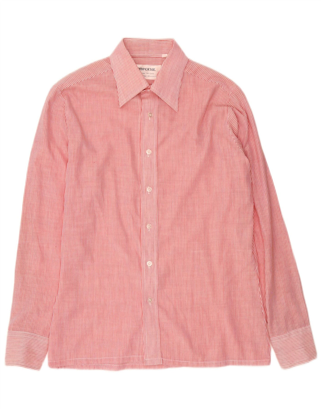 Camisa Imperial para hombre Talla 39 15 1/2 Poliéster a rayas rojas medianas