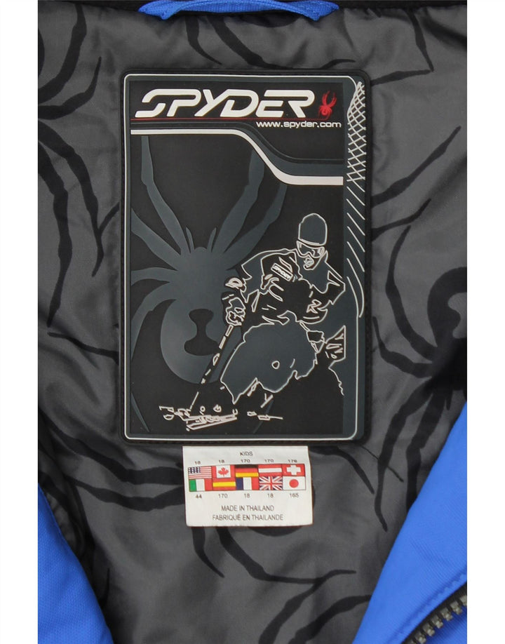 Spyder Chaqueta de esquí con capucha para niños 15-16 años XL Azul Colorblock Poliéster