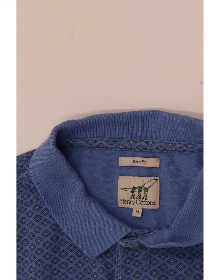 Henry Cottons Polo Slim Fit para Hombre Azul Medio Geométrico