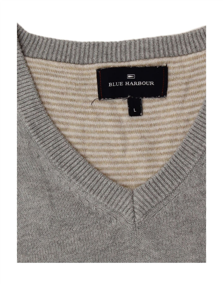 Marks & Spencer Camiseta sin mangas con cuello en V para hombre, color azul, talla grande, gris