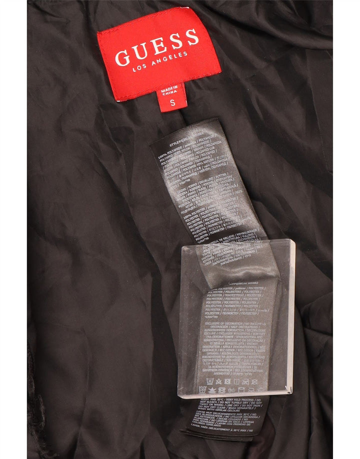 Guess Chaqueta acolchada gráfica para mujer UK 10 Small Poliéster negro