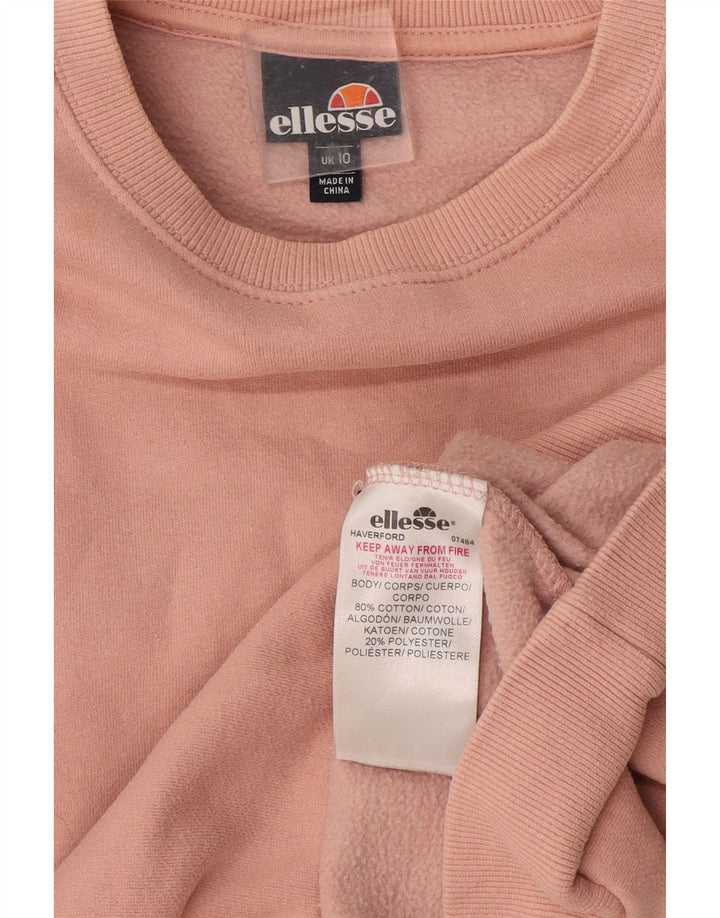 Ellesse - Sudadera extragrande para mujer, talla 10, algodón rosa pequeño