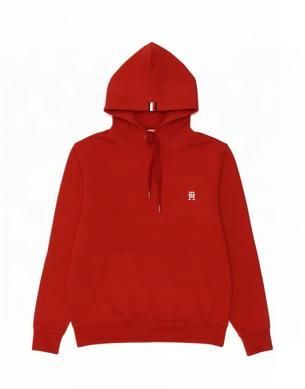 Tommy Hilfiger Hombre Sudadera con capucha Jumper Large Rojo Algodón