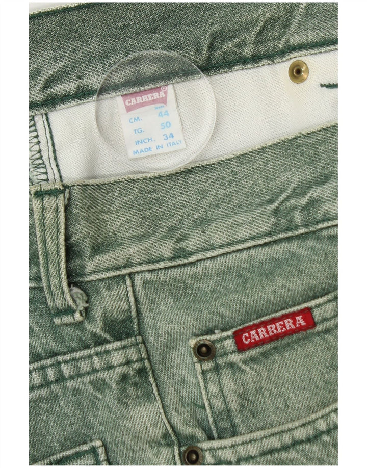 CARRERA Jeans recortados de cintura alta para hombre IT 50 Large W34 L25 Algodón verde