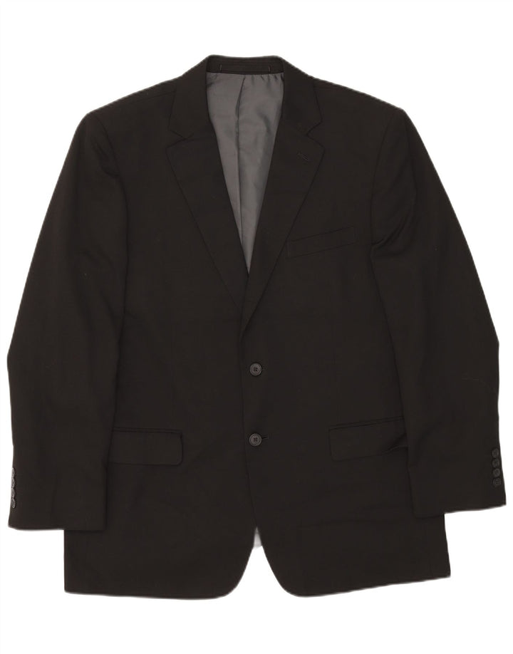 Marks & Spencer Chaqueta tipo blazer de 2 botones para hombre UK 42 Grande Poliéster negro
