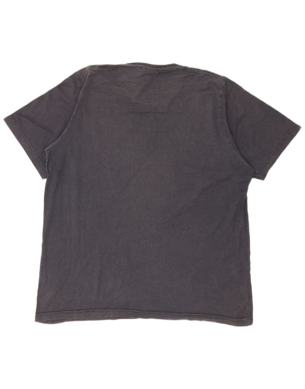 Adidas Hombre Camiseta Gráfica Top Grande Azul Marino Colorblock Algodón