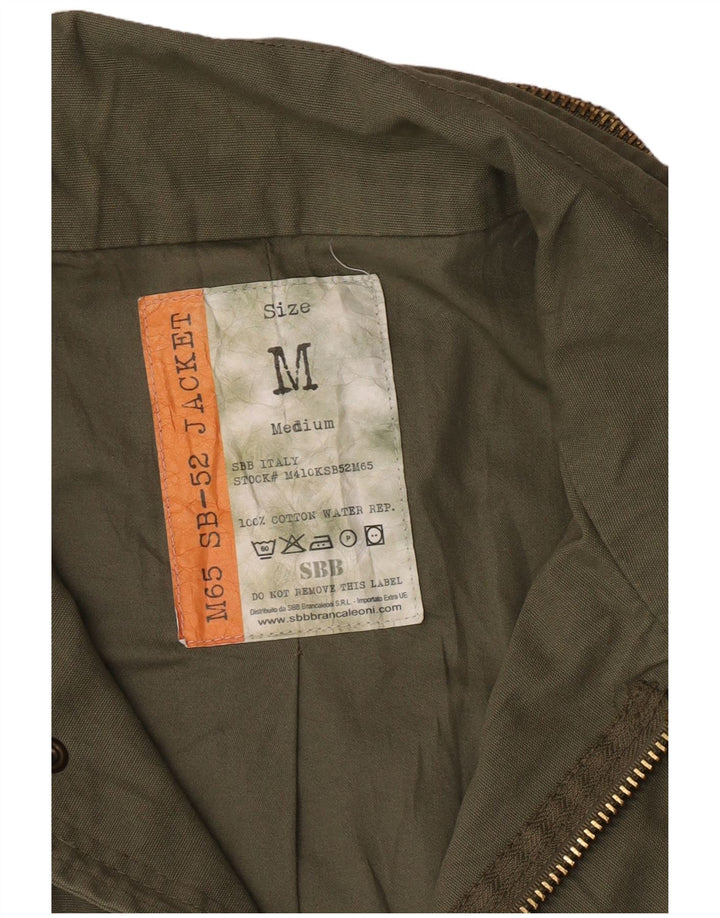 VINTAGE Chaqueta militar para hombre Reino Unido 38 Algodón caqui medio
