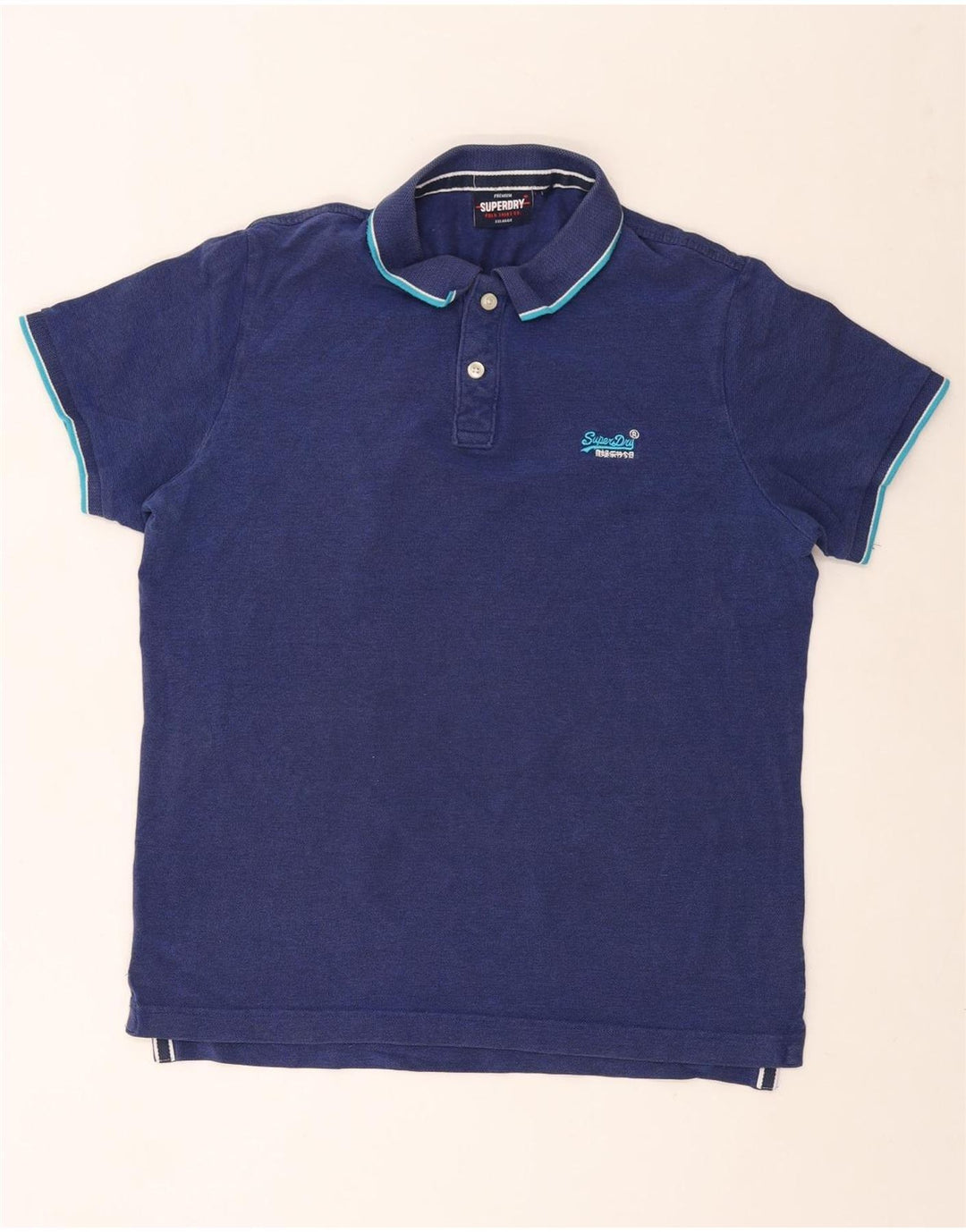 SUPERDRY Polo para hombre 2XL Azul marino Algodón