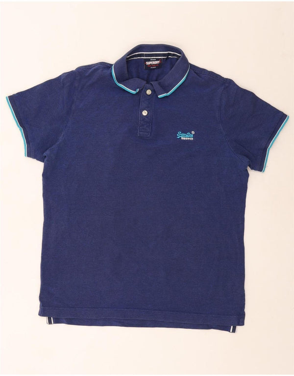 SUPERDRY Polo para hombre 2XL Azul marino Algodón