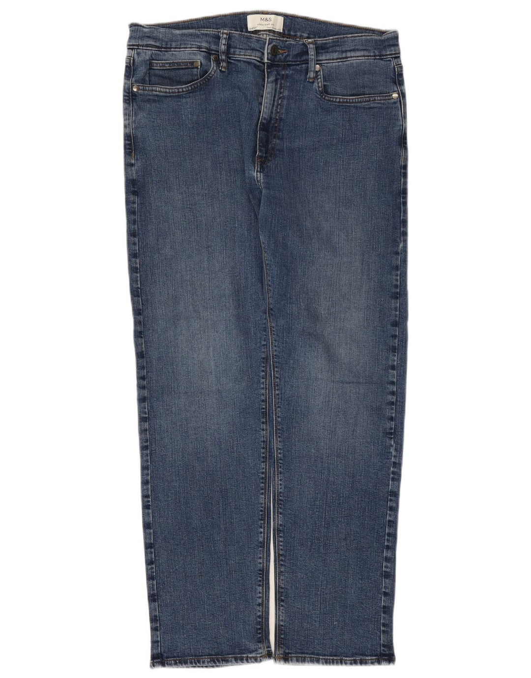 Marks & Spencer Vaqueros rectos para hombre W34 L31 Algodón azul