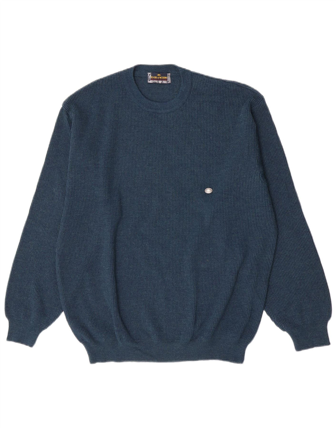 Il Granchio - Jersey de cuello redondo para hombre, talla grande, azul marino
