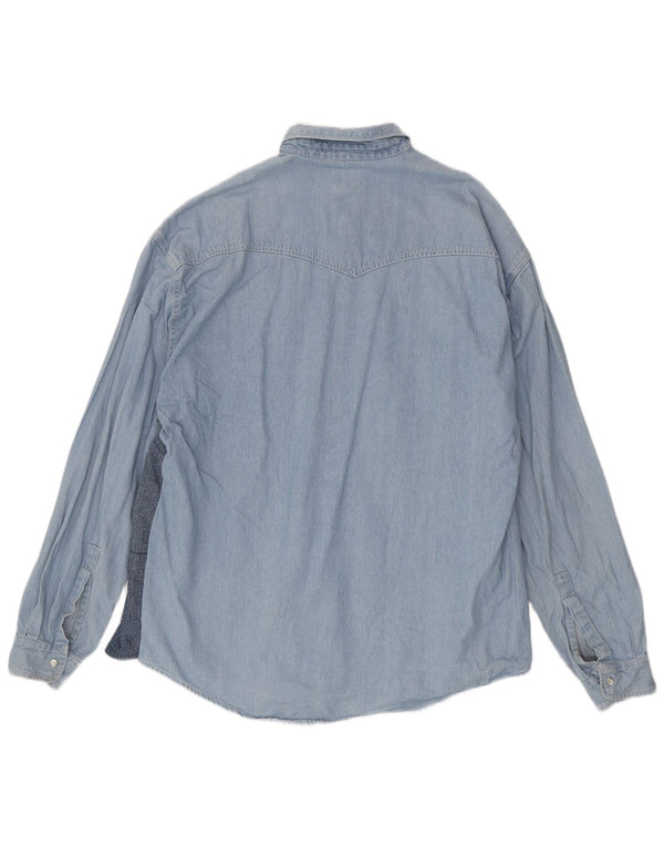 725 Originals Camisa vaquera occidental para hombre UK 45/46 XL Algodón con bloques de color azul