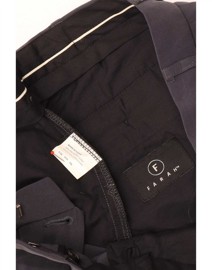 Farah Pantalón de traje recto para hombre W34 L32 Poliéster gris