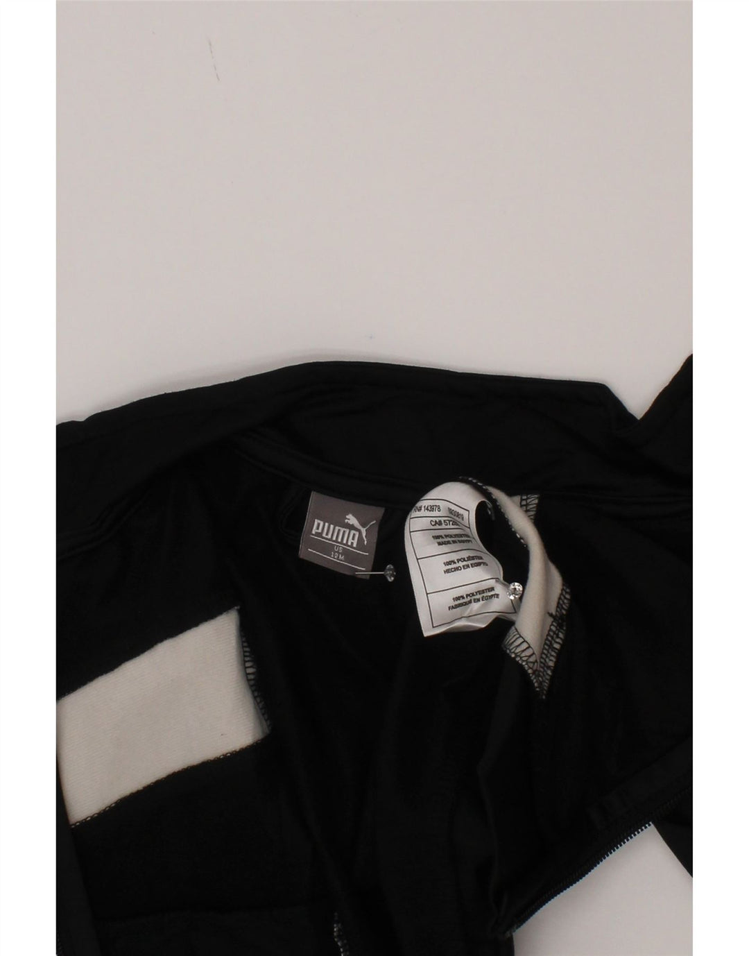 Puma Chaqueta de chándal para bebé niño 9-12 meses Negro Colorblock Poliéster