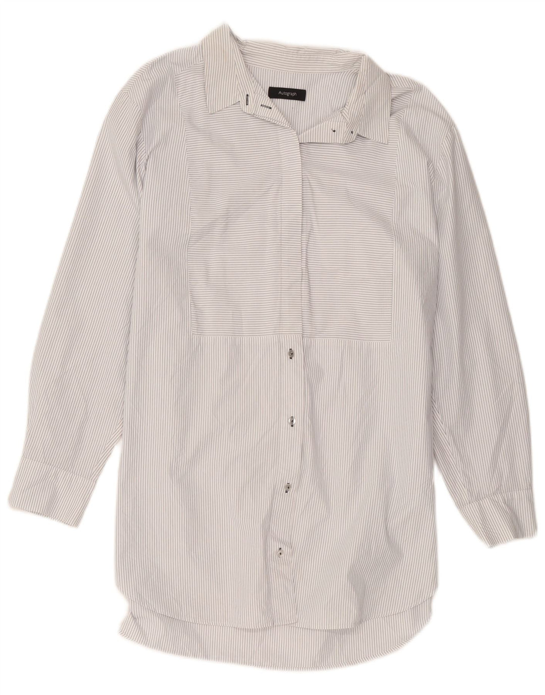 Marks & Spencer Vestido camisero autógrafo para mujer UK 44 Mediano Blanco Rayas
