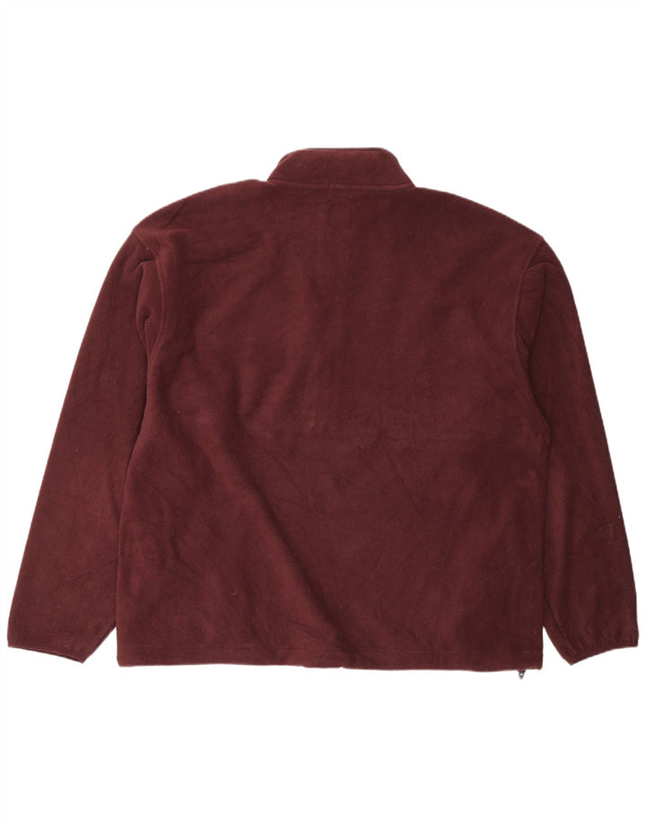 Gap - Jersey de forro polar con cuello y cremallera para hombre, tamaño grande, poliéster burdeos