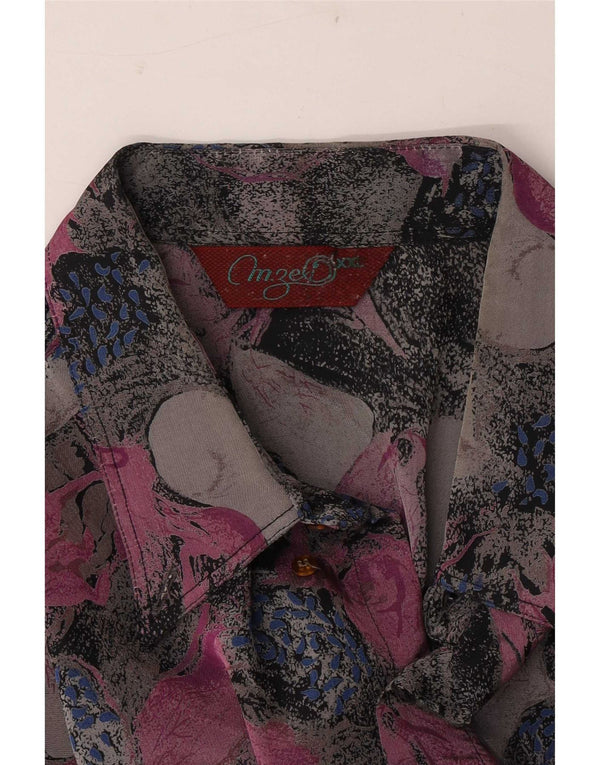 M.Zeki Camisa de Manga Corta con Estampado Abstracto para Hombre 2XL Multicolor