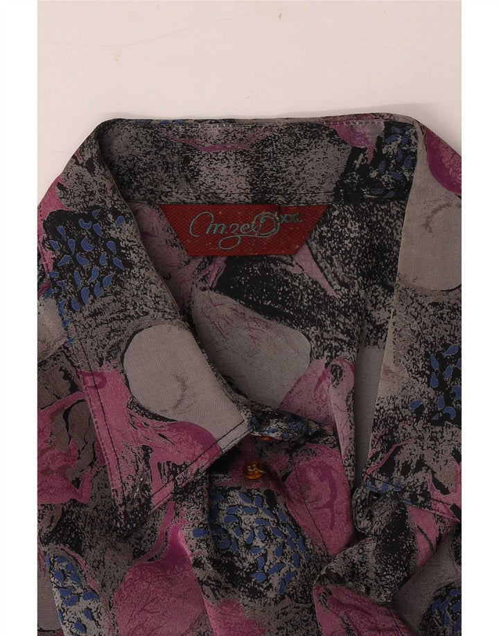 M.Zeki Camisa de Manga Corta con Estampado Abstracto para Hombre 2XL Multicolor
